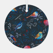 Ornement En Verre Oiseaux vibrants : Gouache Dark Elegance (Verso)