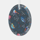 Ornement En Verre Oiseaux vibrants : Gouache Dark Elegance (Avant gauche)