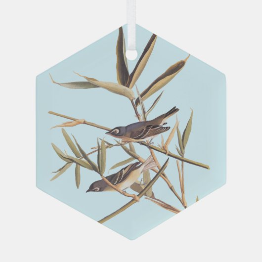 Ornement En Verre Oiseaux volants Vireo solitaire d'Audubon sur la c (Verso)