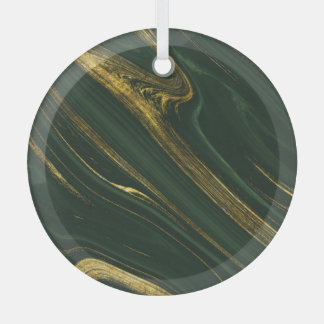 Ornement En Verre Onyx Vert Luxueux : Marbre D'Or.