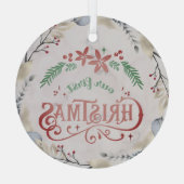 Ornement En Verre Or, cadre floral Noël Marié (Verso)