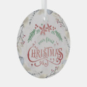 Ornement En Verre Or, cadre floral Noël Marié (Avant droite)