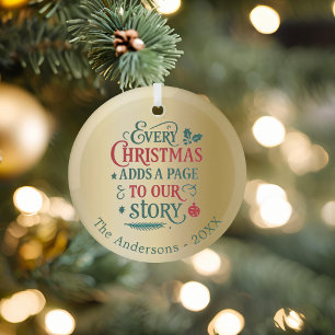 Ornement En Verre Or notre histoire typographie Noël
