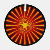 Ornement En Verre Orange Sunshine Starburst Fractal Mandala (Verso)