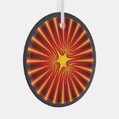 Ornement En Verre Orange Sunshine Starburst Fractal Mandala (Avant droite)