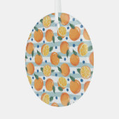 Ornement En Verre Oranges à rayures arrière - plan, motif d'été. (Avant gauche)