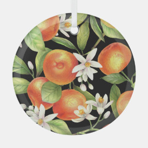 Ornement En Verre Oranges dessinées à la main : Illustration Florale