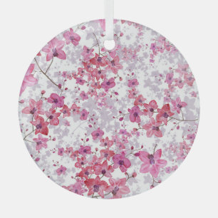 Ornement En Verre Orchidée : beauté rouge singulière.