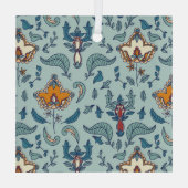 Ornement En Verre Ornate floral pattern on a pale blue background (Verso)