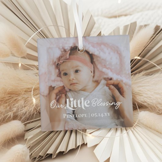 Ornement En Verre Our Little Blessing Newborn Baby Photo Keepsake