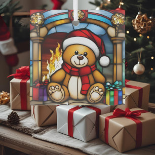 Ornement En Verre Ours jouet de Noël Faux Verre Cathédrale