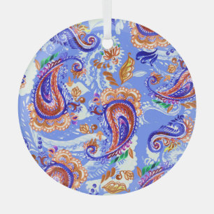 Ornement En Verre Paisley Handcraft : Aquarelle Arrière - plan asiat