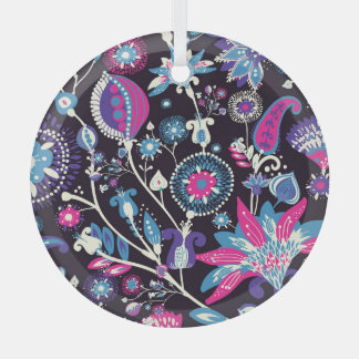 Ornement En Verre Paisley moderne : motif traditionnel oriental.