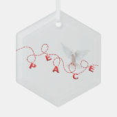 Ornement En Verre Paix de Noël avec la colombe blanche (Recto)