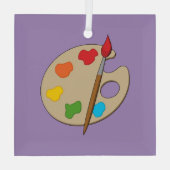 Ornement En Verre Palette Artiste avec pinceau (Verso)