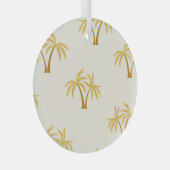 Ornement En Verre Palmiers d'or : Textile Tropical. (Avant droite)