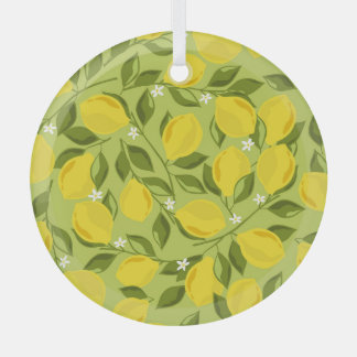 Ornement En Verre Papier peint coloré citrons dessinés à la main