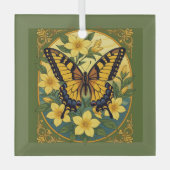 Ornement En Verre Papilio glaucus Papillon au Jasmin Jaune (Recto)