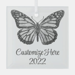 Ornement En Verre Papillon monarque
