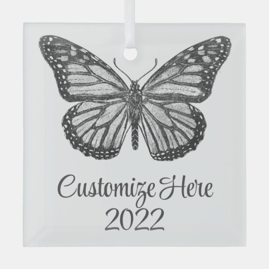 Ornement En Verre Papillon monarque (Recto)