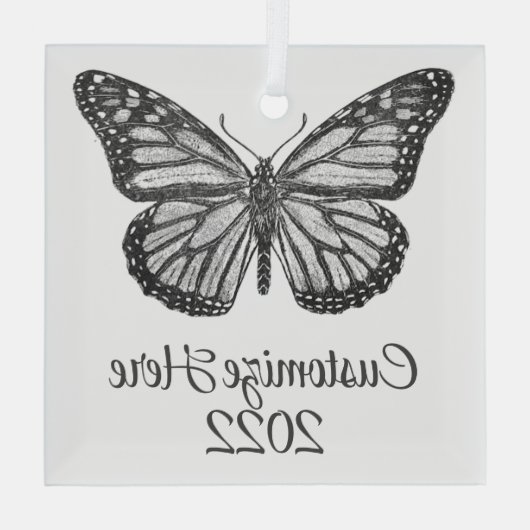 Ornement En Verre Papillon monarque (Verso)