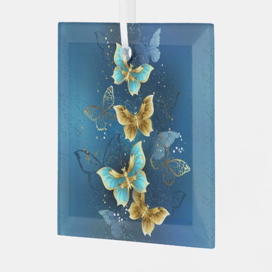 Ornement En Verre Papillons d'or (Avant gauche)