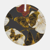 Ornement En Verre Papillons & Fleurs : Motif Boho de printemps (Verso)