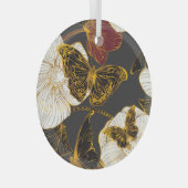 Ornement En Verre Papillons & Fleurs : Motif Boho de printemps (Avant droite)