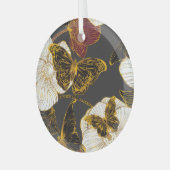 Ornement En Verre Papillons & Fleurs : Motif Boho de printemps (Avant gauche)