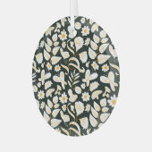 Ornement En Verre Papillons & Fleurs : Motif d'été Doodle. (Avant gauche)