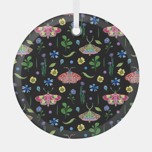 Ornement En Verre Papillons multicolores : Motif transparent (Recto)