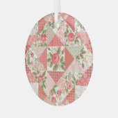 Ornement En Verre Papillons rose Patchwork sans couture (Avant gauche)