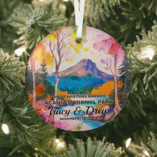 Ornement En Verre Parc national de l'Acadie de Noël Maximaliste mari