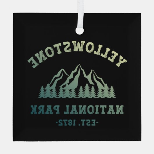 Ornement En Verre Parc national de Yellowstone Randonnée rayonnant C (Verso)