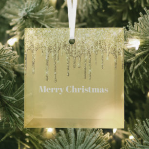Ornement En Verre Parties scintillant de Noël Joyeux verre de Noël O