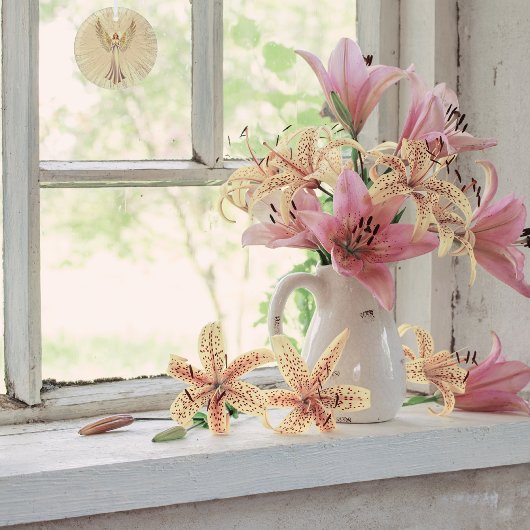 Ornement En Verre Parties scintillant d'or ailes guérir Noël Angel