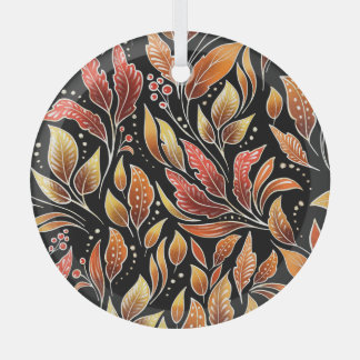 Ornement En Verre Passionflower Exotique : Floral noir Vintage