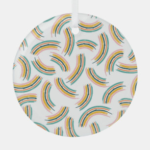 Ornement En Verre Pastel Rainbow Lines : Vintage sans fil