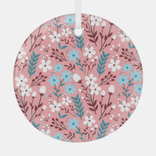Ornement En Verre Pastel Rose Floral Motif sans Seamless.