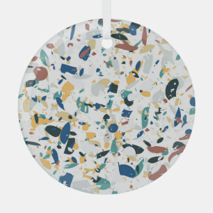 Ornement En Verre Pastel Terrazzo : Motif Abstrait moderne.