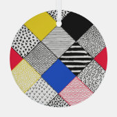 Ornement En Verre Patchwork arrière - plan : oiseaux, pois. (Verso)
