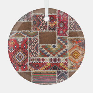 Ornement En Verre Patchwork de tapis traditionnel : Décor de tapis d