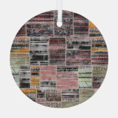 Ornement En Verre Patchwork Quilt Collage Impression transparente. (Verso)