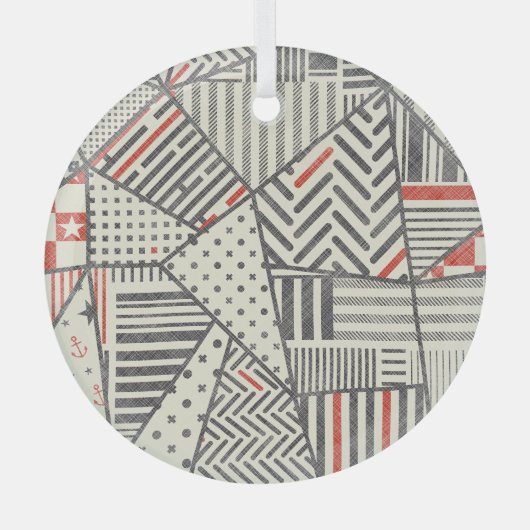 Ornement En Verre Patchwork rétro : Conception géométrique Abstraite (Recto)