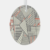 Ornement En Verre Patchwork rétro : Conception géométrique Abstraite (Avant droite)