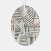 Ornement En Verre Patchwork rétro : Conception géométrique Abstraite (Avant gauche)