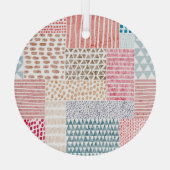 Ornement En Verre Patchwork Style mignon Motif Doodé (Verso)