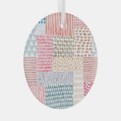 Ornement En Verre Patchwork Style mignon Motif Doodé (Avant droite)