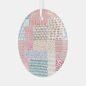 Ornement En Verre Patchwork Style mignon Motif Doodé (Avant gauche)