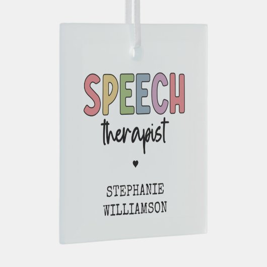 Ornement En Verre Pathologiste orthophoniste sur mesure SLP (Avant droite)